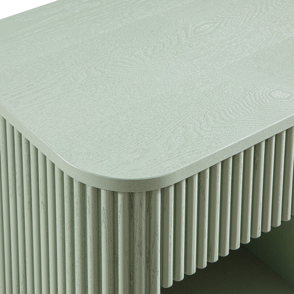 Maru 1-Drawer Bedside Table, Sage Green