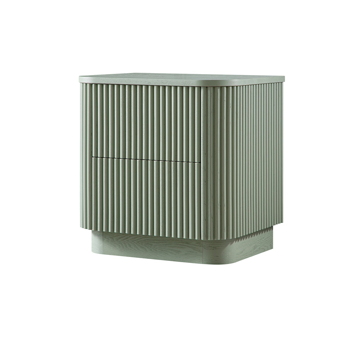 Maru 2-Drawer Bedside Table, Sage Green