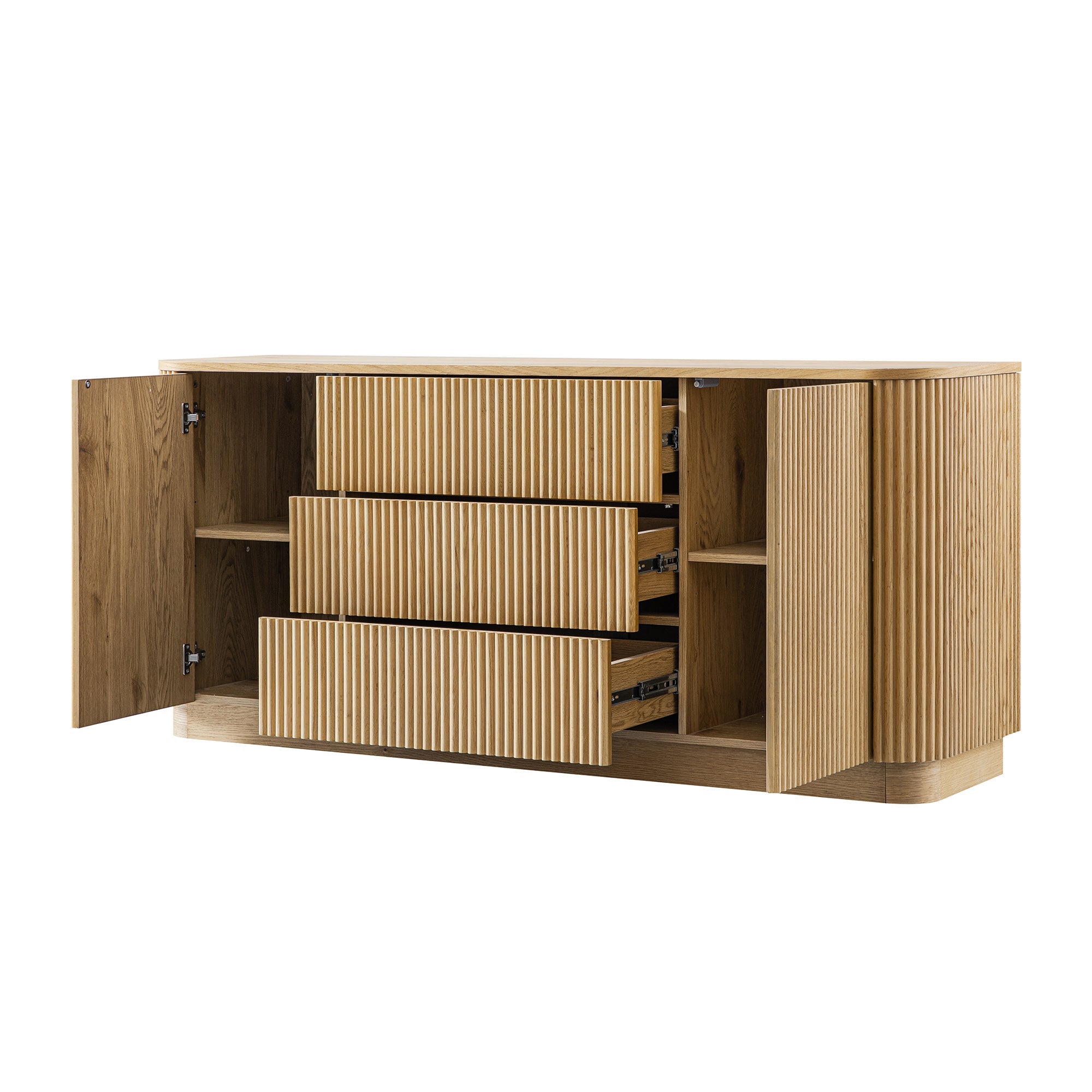 Maru Large 2-Door Sideboard with Drawers, Oak