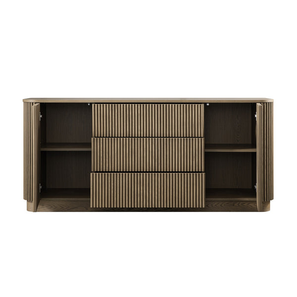 Maru Large 2-Door Sideboard with Drawers, Silver Oak