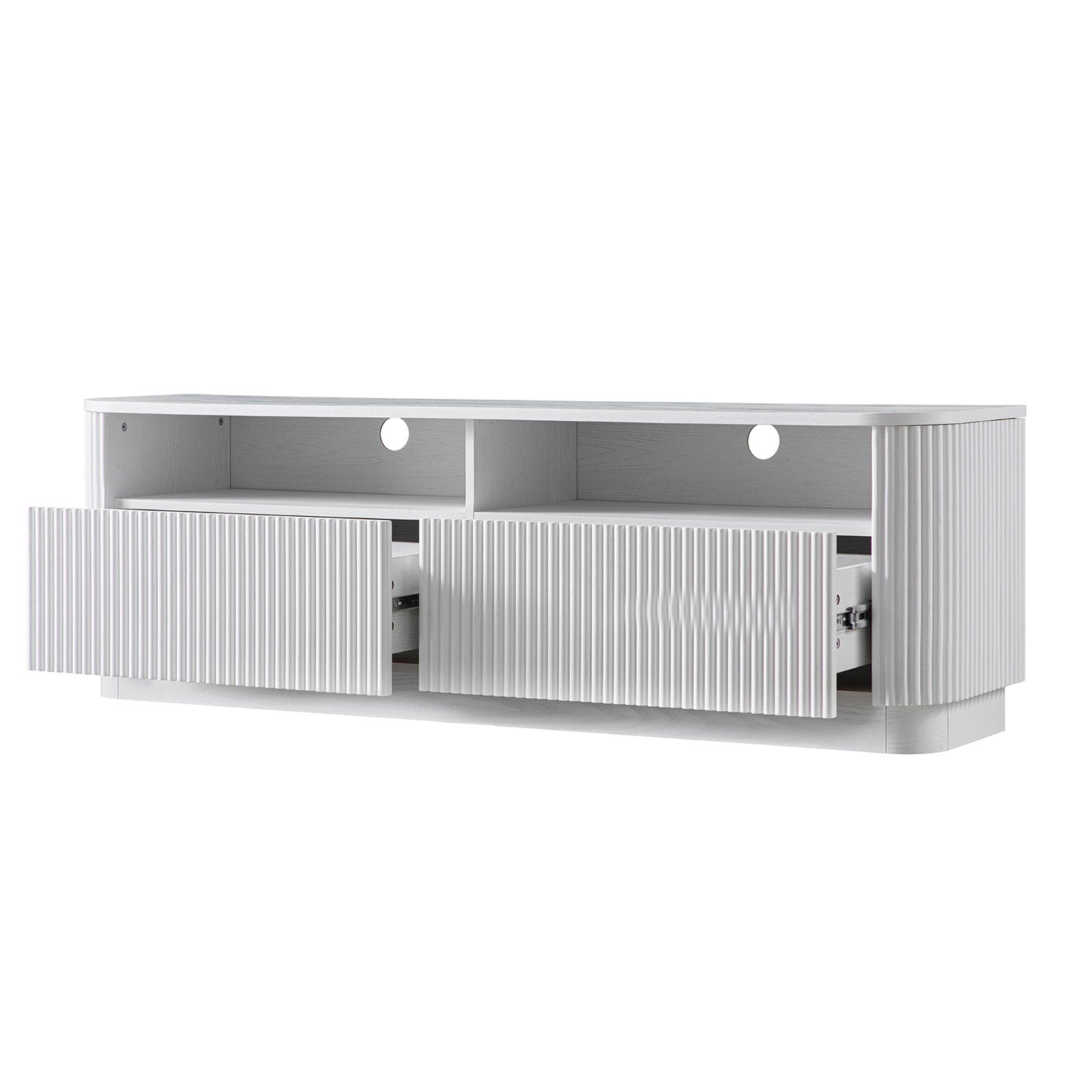 Maru 162cm TV Unit with Drawers, Washed White