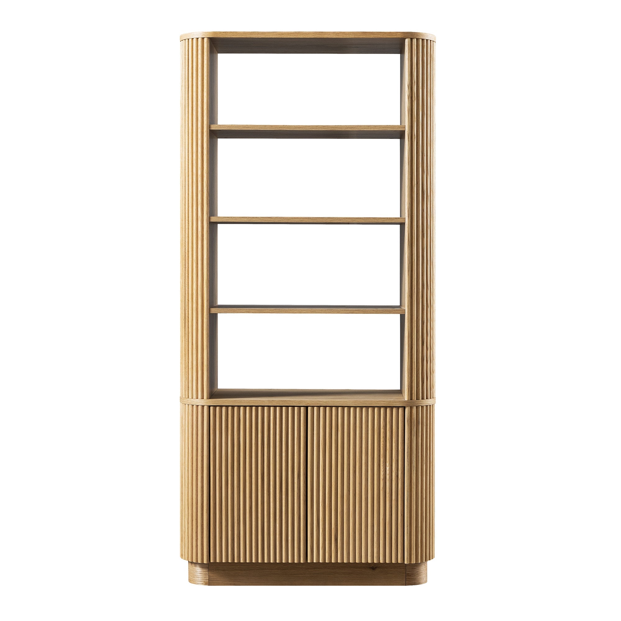 Maru Bookcase with Cabinet, Oak