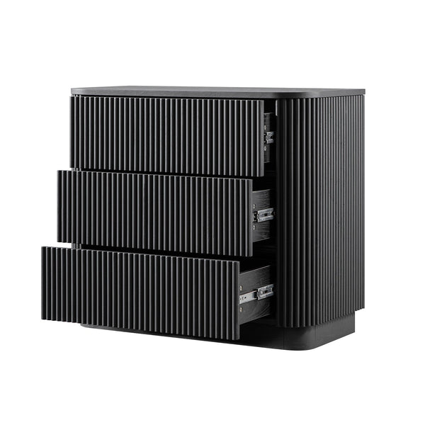 Maru Chest of 3 Drawers, Black