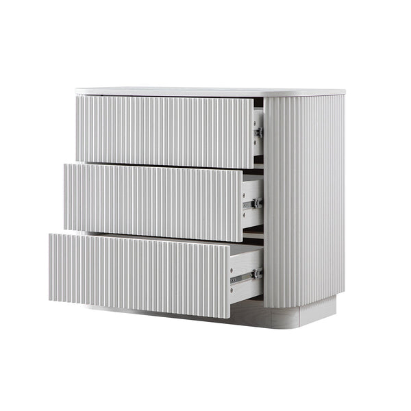 Maru Chest of 3 Drawers, Washed White