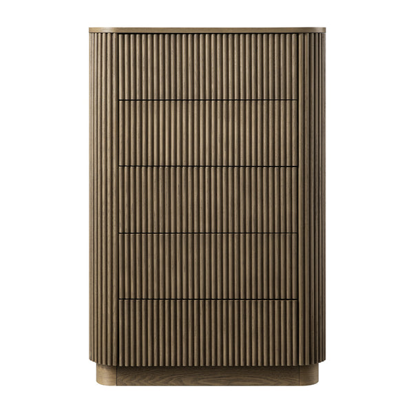 Maru Chest of 5 Drawers, Silver Oak