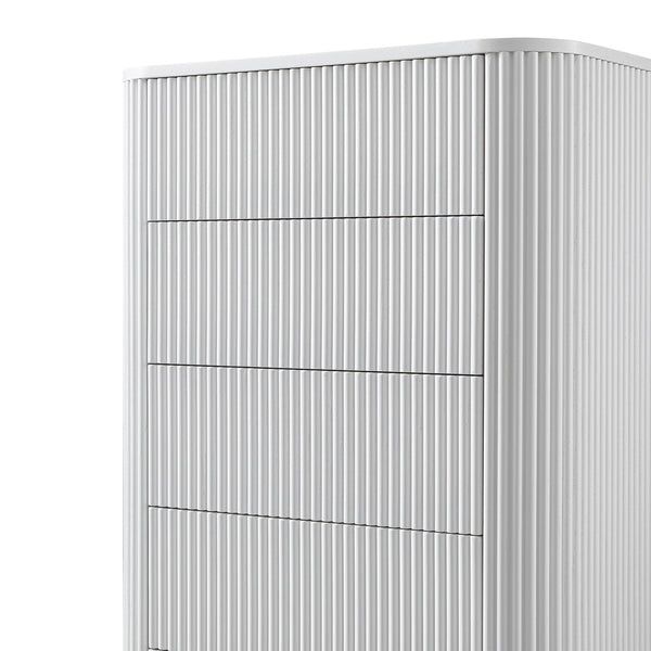 Maru Chest of 5 Drawers, Washed White