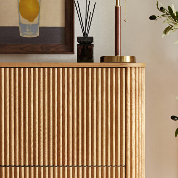Maru 3-Door Shoe Storage Cabinet, Oak