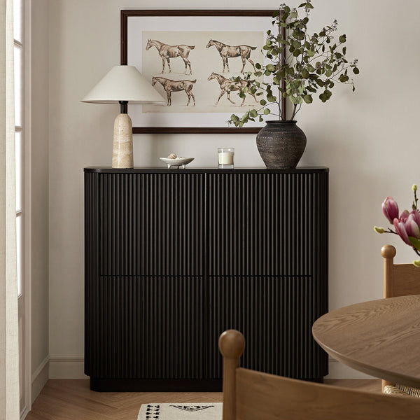 Maru 4-Door Shoe Storage Cabinet, Black