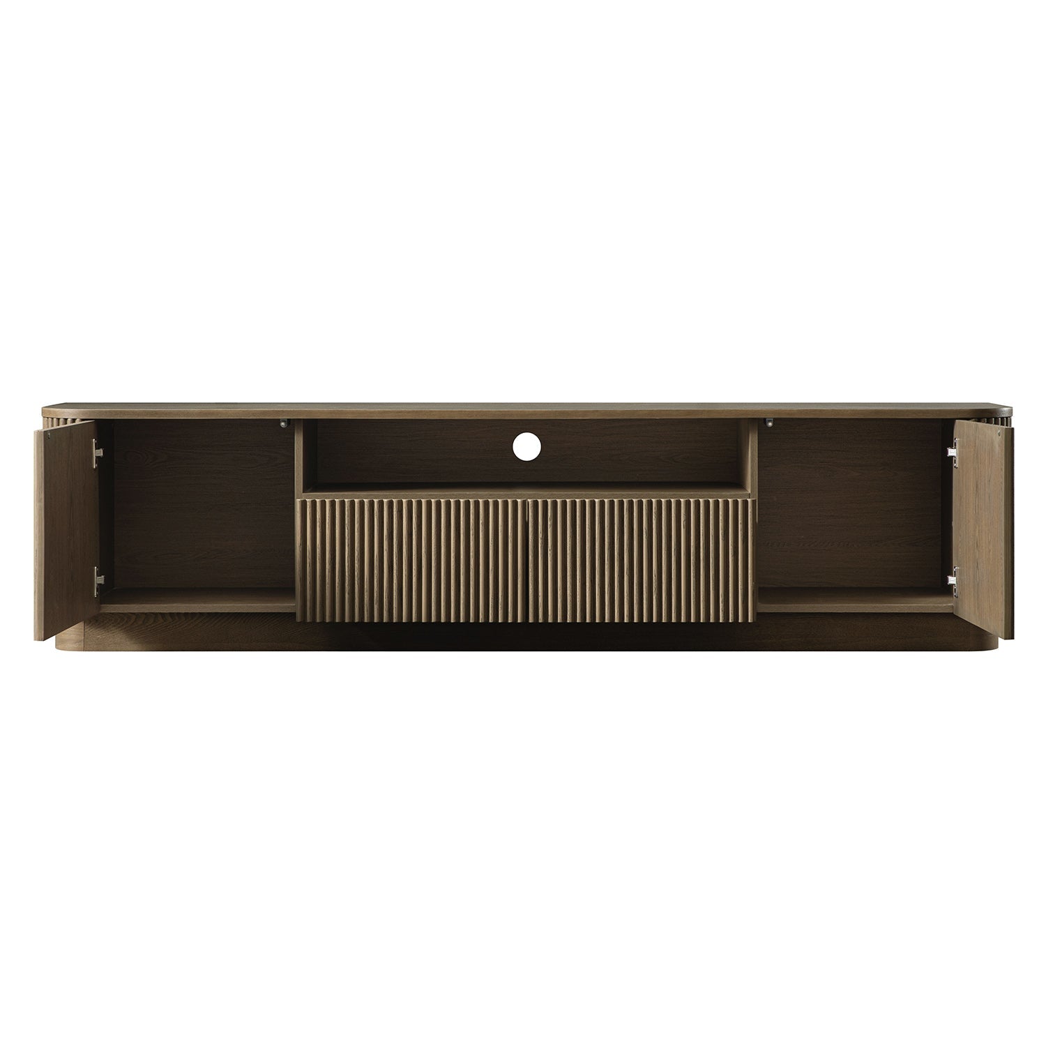 Maru 200cm Wide TV Unit with Drawers, Silver Oak
