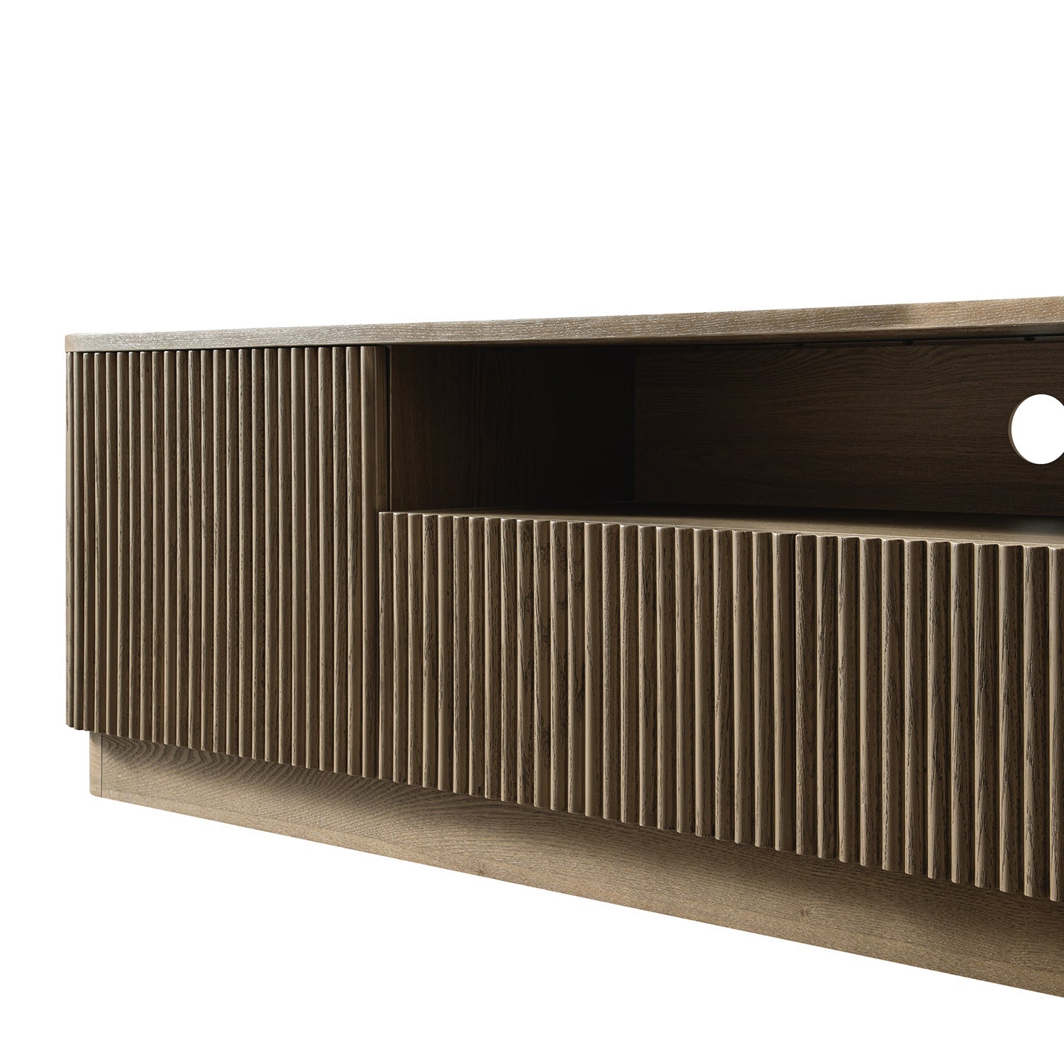 Maru 200cm Wide TV Unit with Drawers, Silver Oak