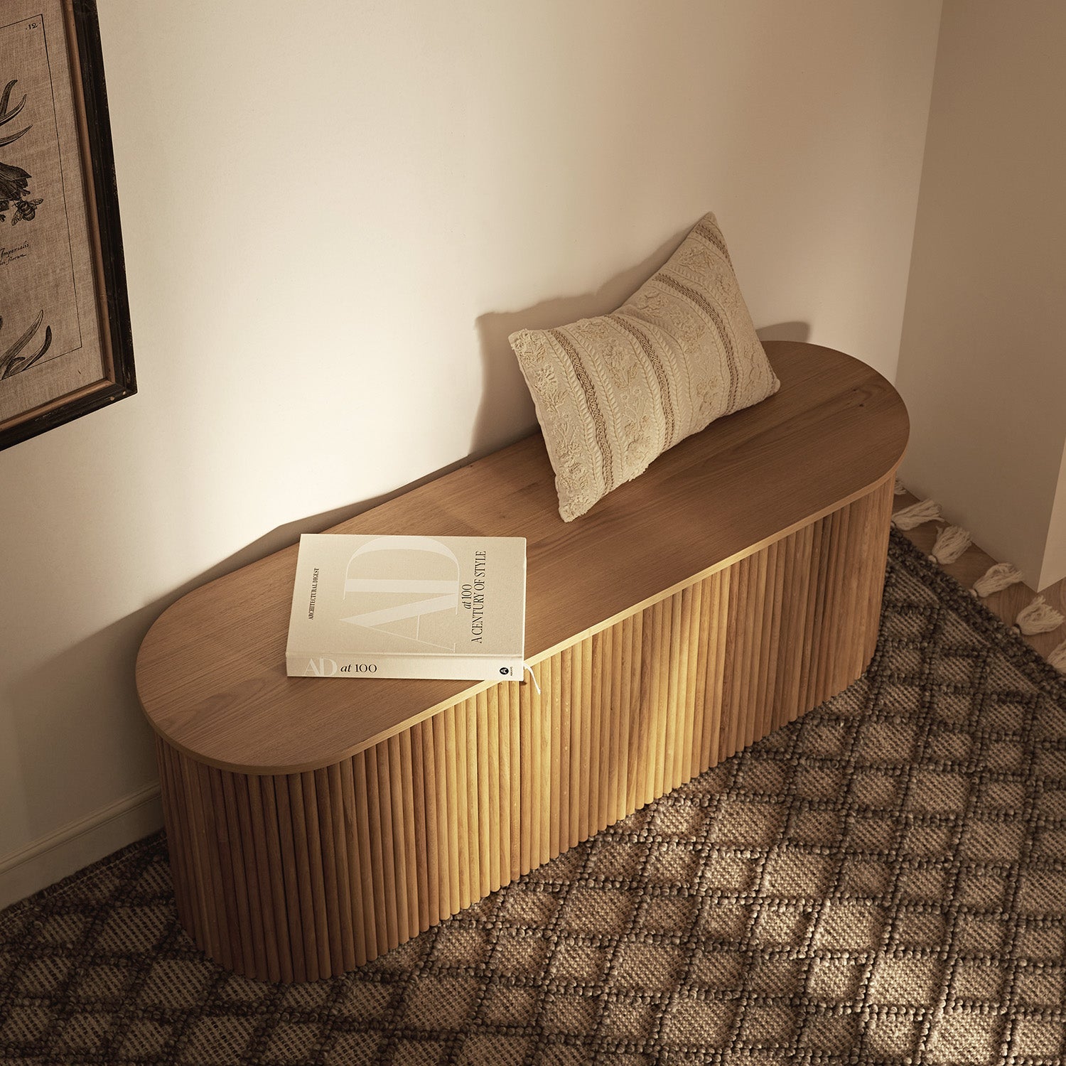 Maru Storage Ottoman Bench, Oak