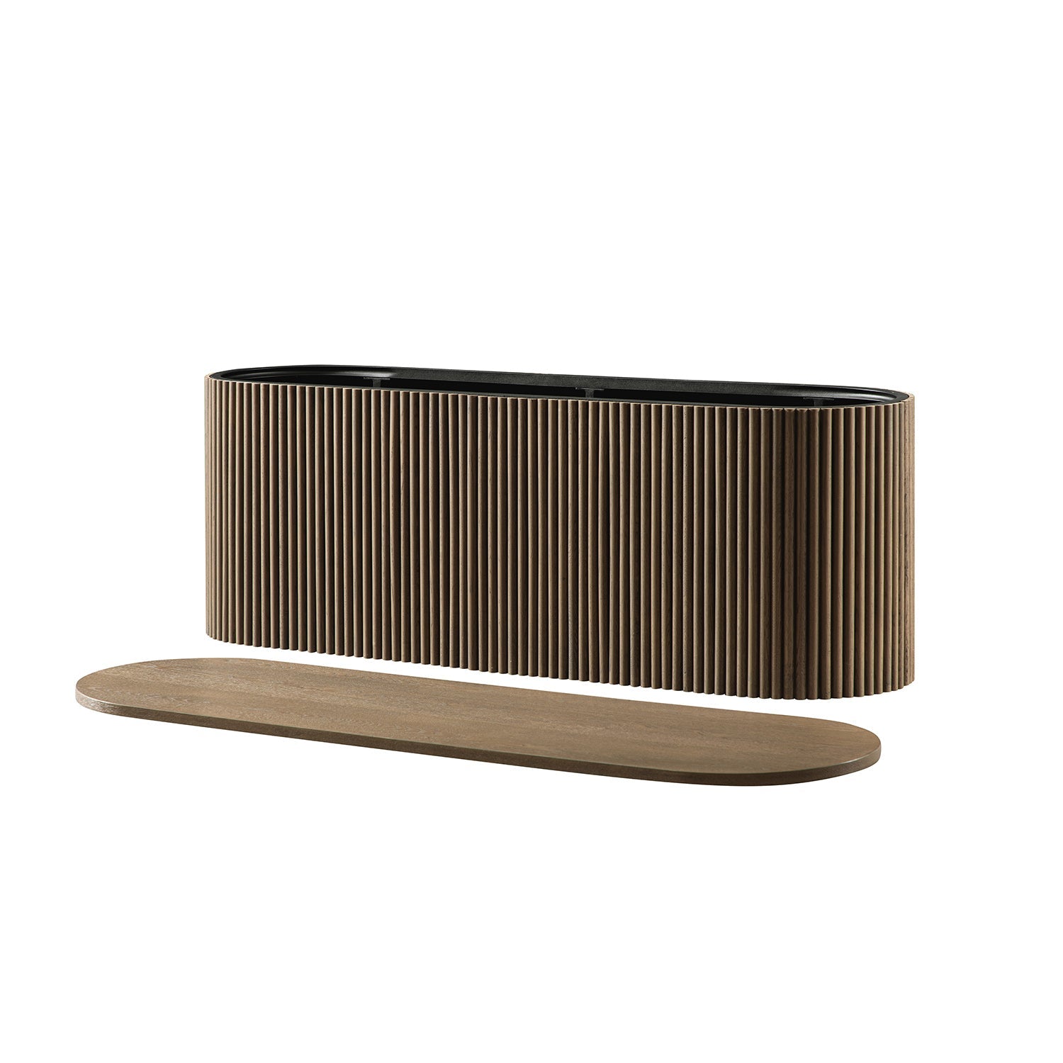 Maru Storage Ottoman Bench, Silver Oak