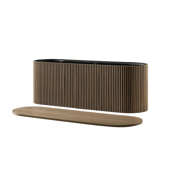 Maru Storage Ottoman Bench, Silver Oak