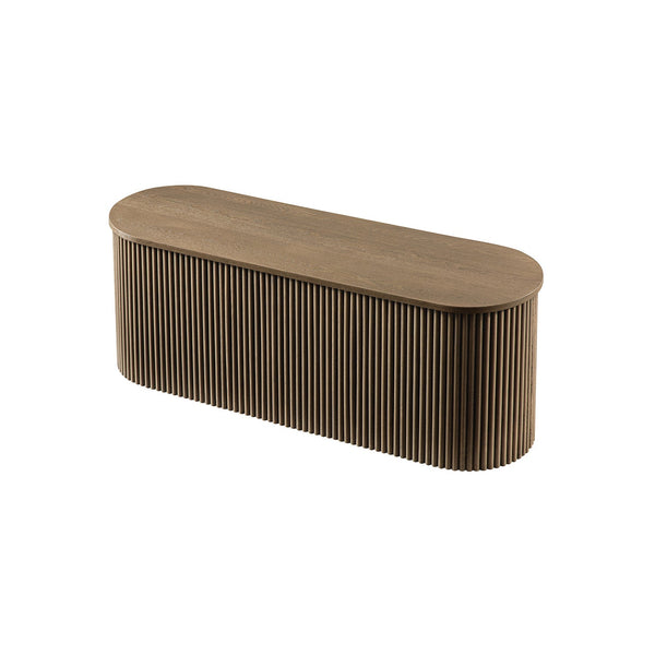Maru Storage Ottoman Bench, Silver Oak