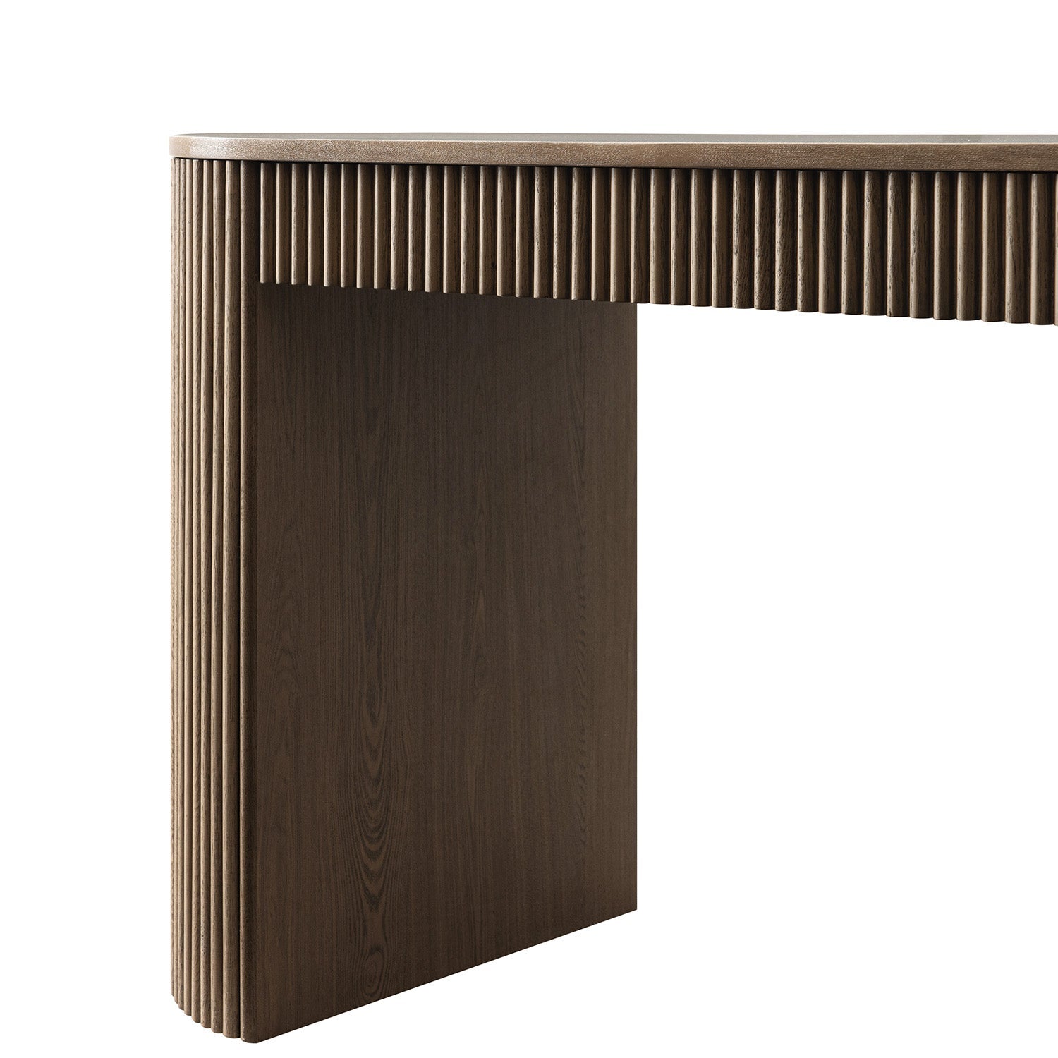 Maru 1-Drawer Writing Desk, Silver Oak