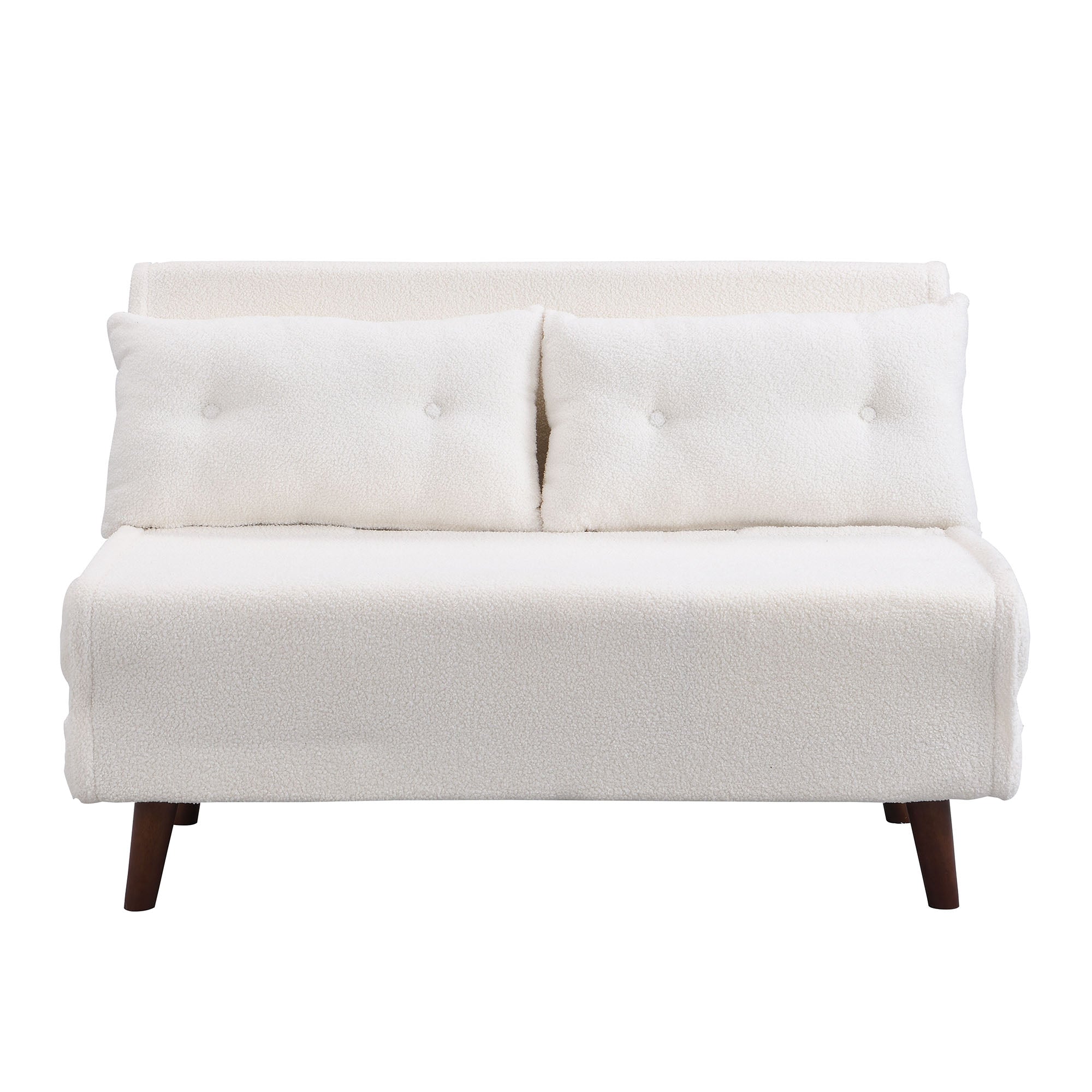 Algo Sofabed with Cushions in Beige Teddy Fabric 2 Seater