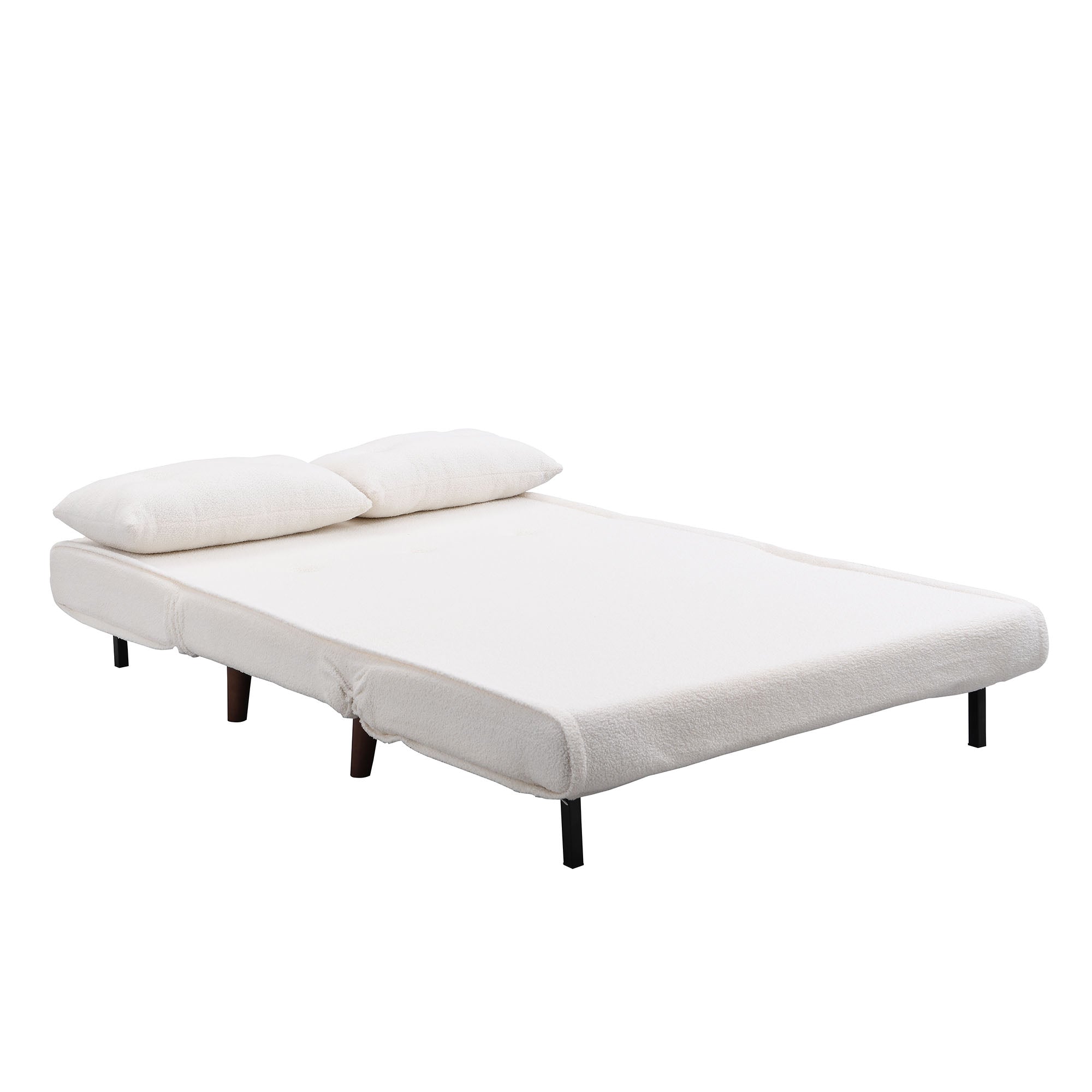 Algo Sofabed with Cushions in Beige Teddy Fabric 2 Seater
