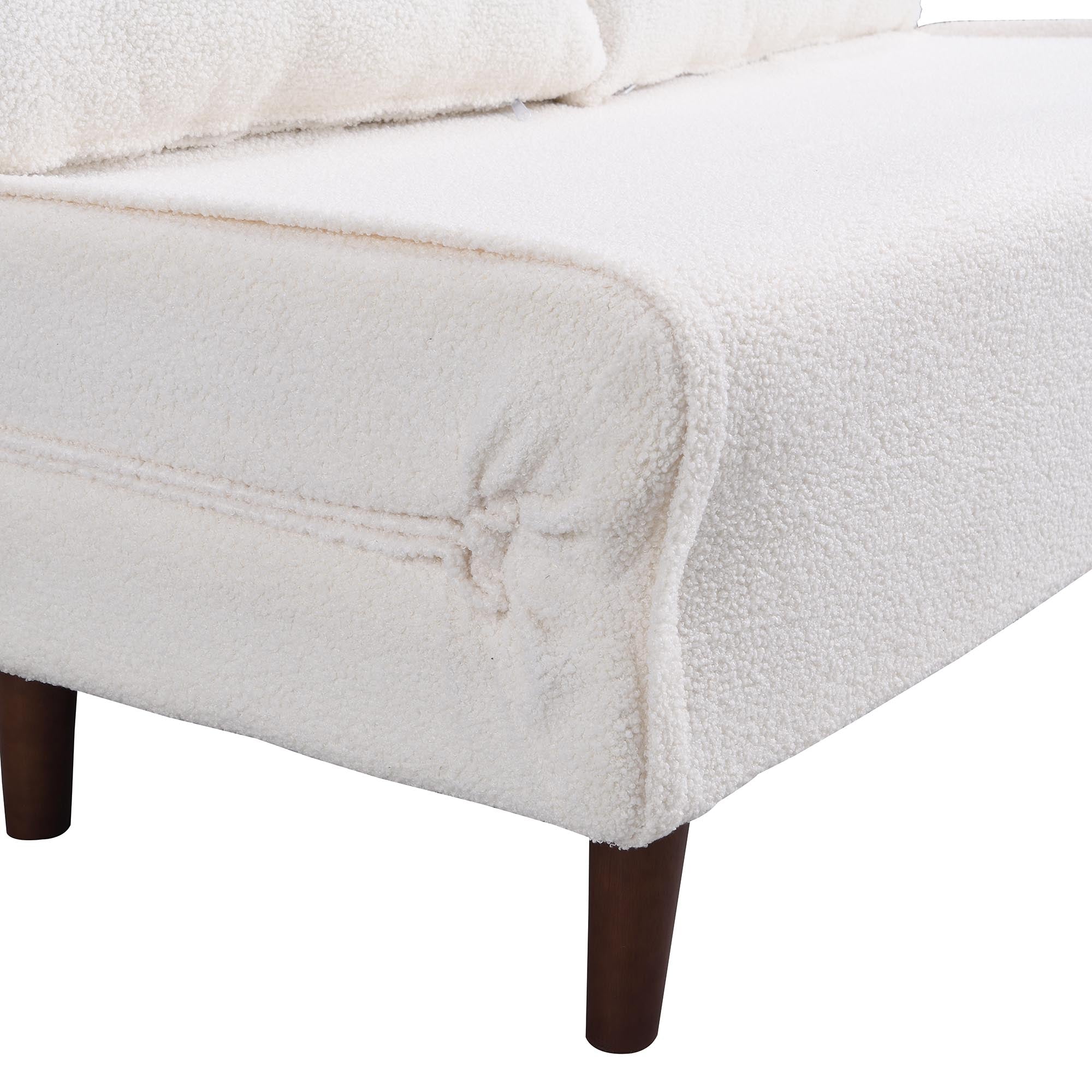 Algo Sofabed with Cushions in Beige Teddy Fabric 2 Seater