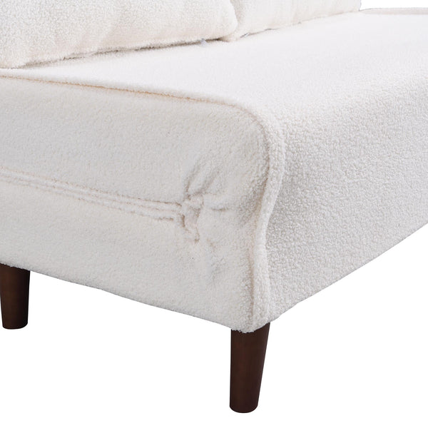 Algo Sofabed with Cushions in Beige Teddy Fabric 2 Seater