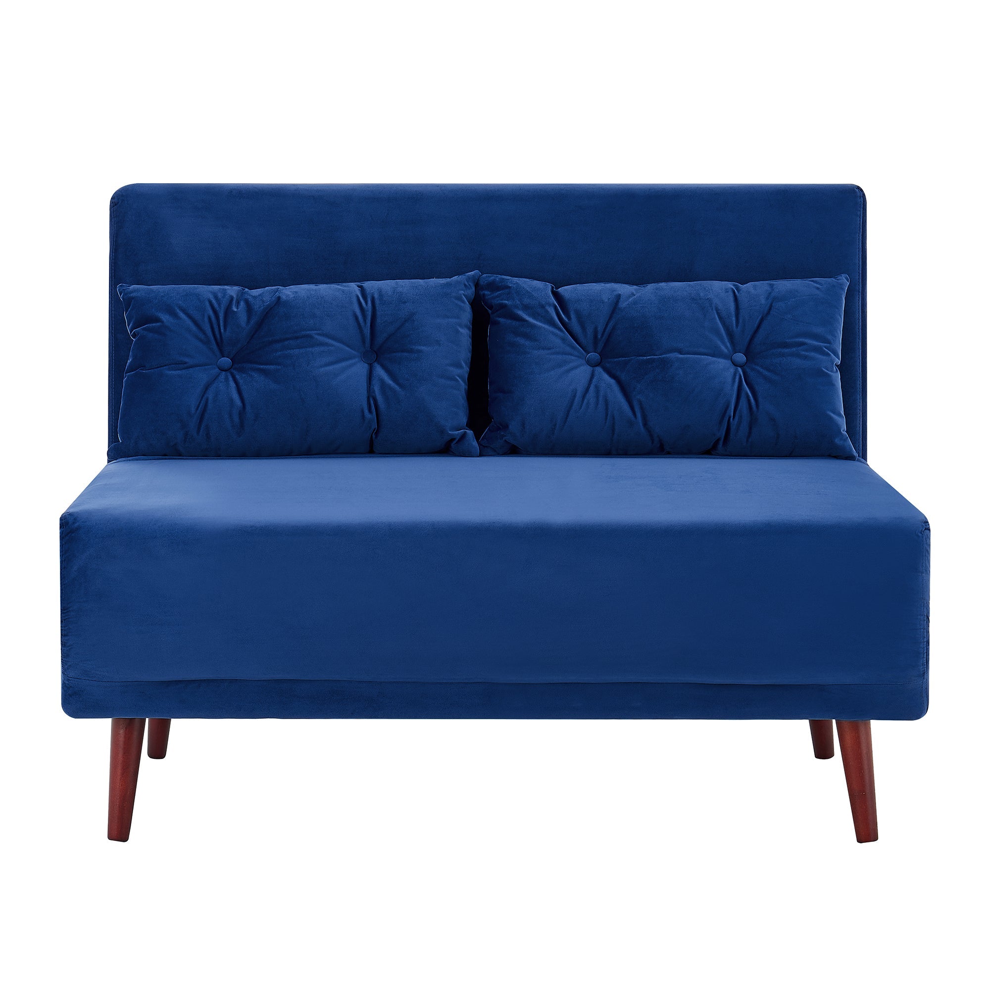 Algo 2-Seater Small Double Folding Sofabed in Blue Velvet