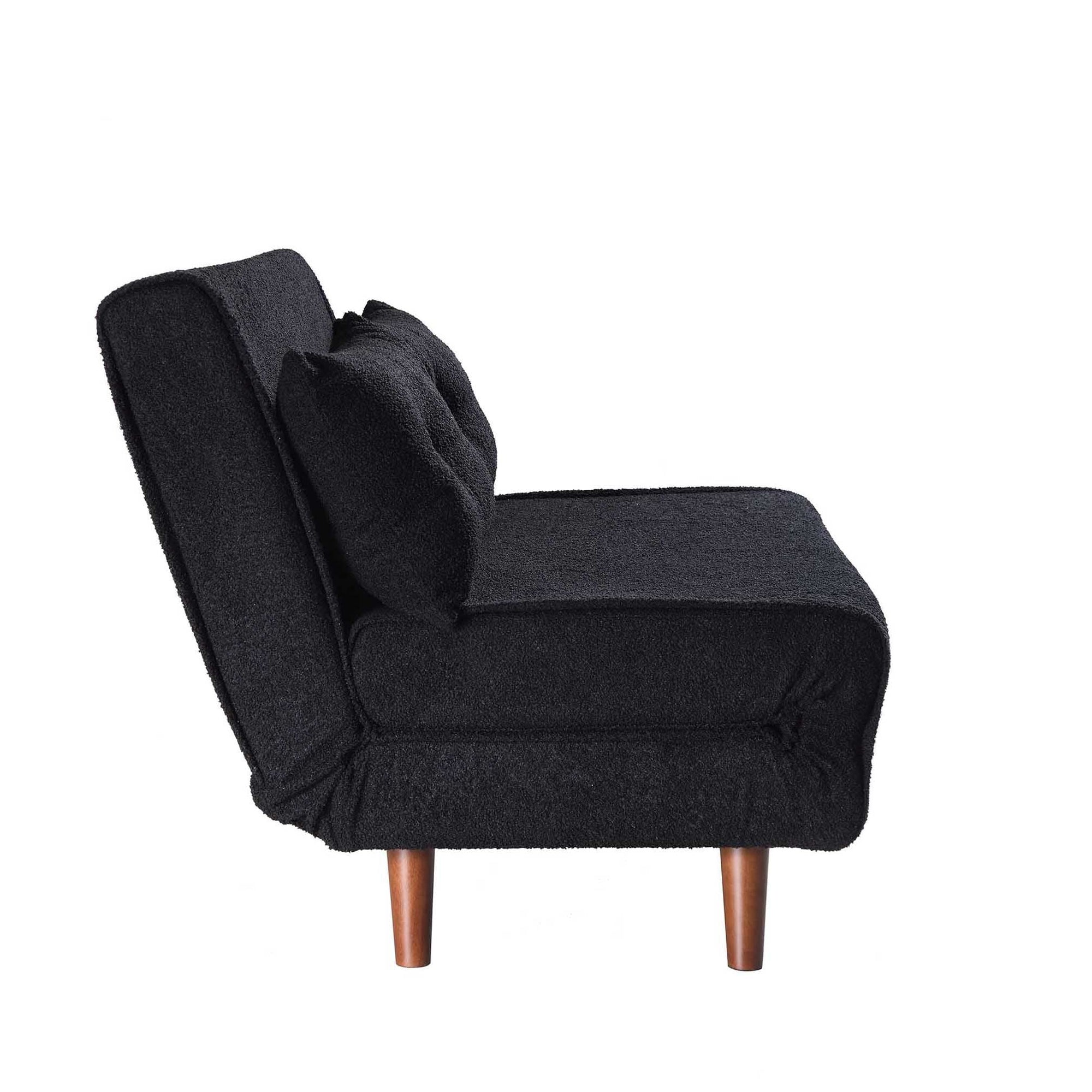 Algo Sofabed with Cushions in Charcoal Teddy Fabric 2 Seater
