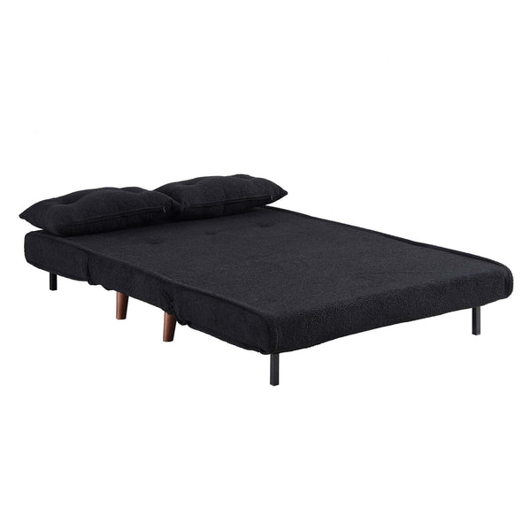 Algo Sofabed with Cushions in Charcoal Teddy Fabric 2 Seater