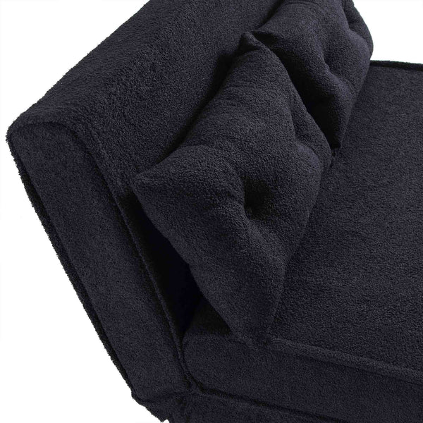 Algo Sofabed with Cushions in Charcoal Teddy Fabric 2 Seater