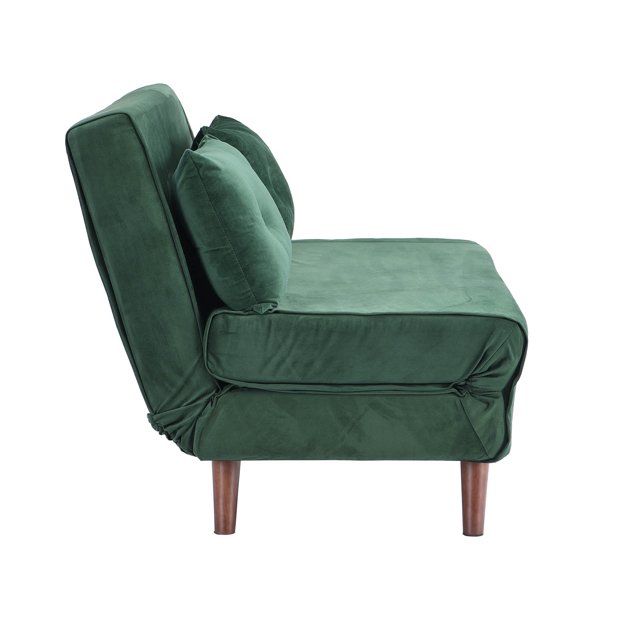 ALGO 2-Seater Small Double Folding Sofa Bed with Cushion Pine Green Velvet