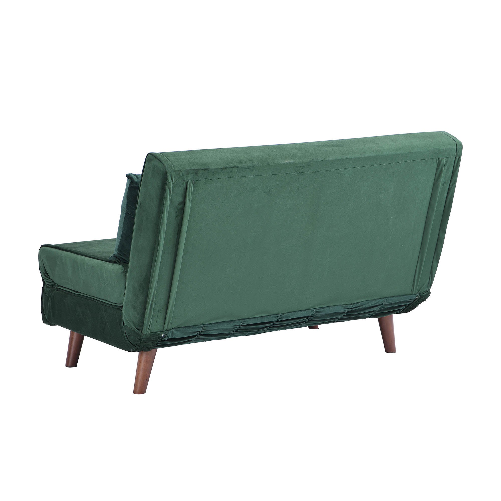 ALGO 2-Seater Small Double Folding Sofa Bed with Cushion Pine Green Velvet