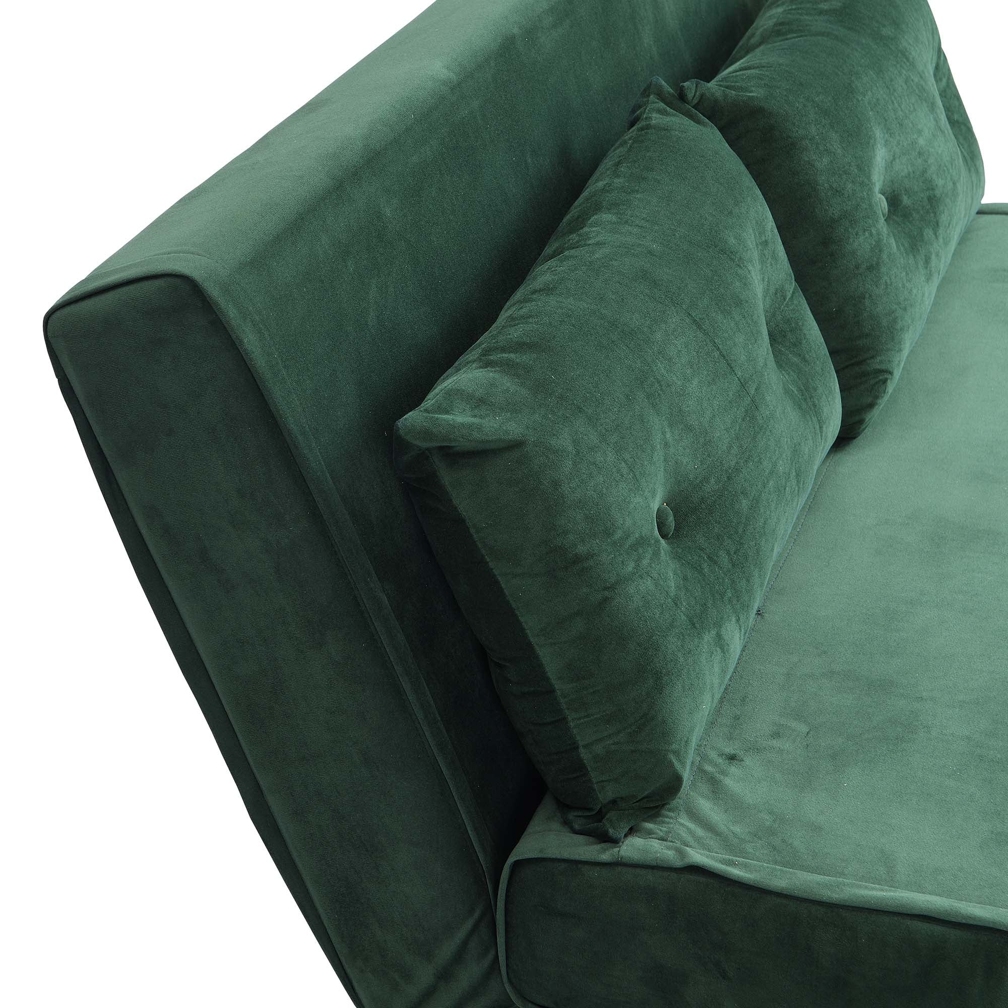 ALGO 2-Seater Small Double Folding Sofa Bed with Cushion Pine Green Velvet