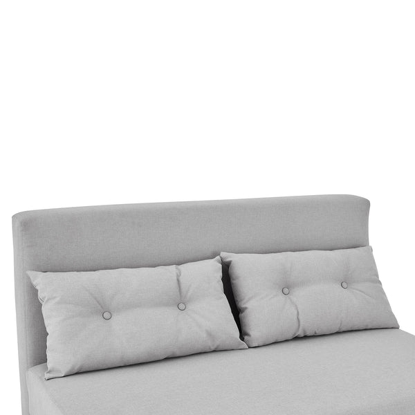 ALGO 2-Seater Small Double Folding Sofa Bed with Cushion Grey Fabric