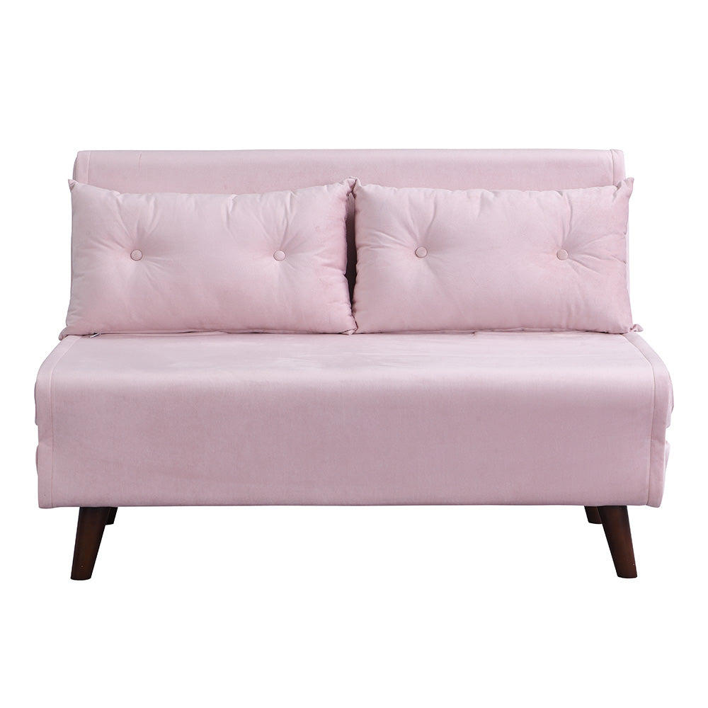 Algo Sofabed with Cushions in Pink Velvet 2 Seater
