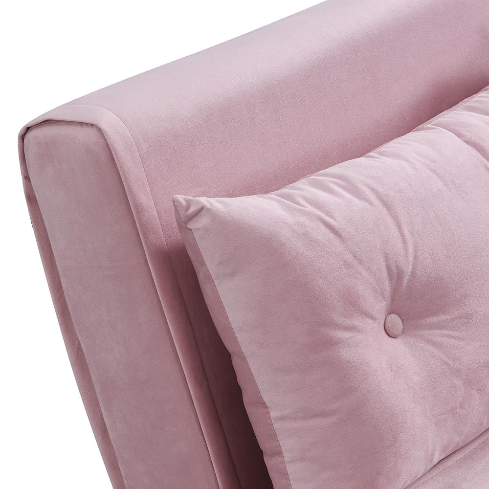 Algo Sofabed with Cushions in Pink Velvet 2 Seater