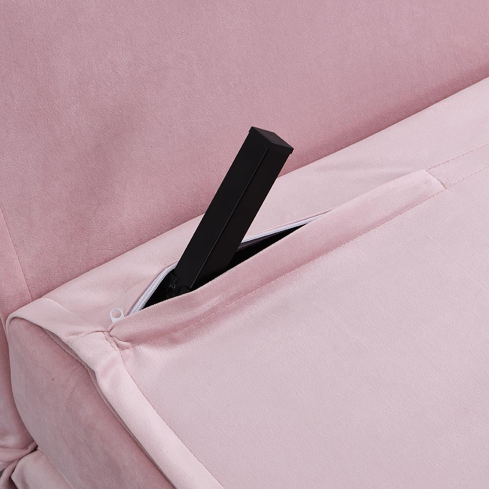 Algo Sofabed with Cushions in Pink Velvet 2 Seater