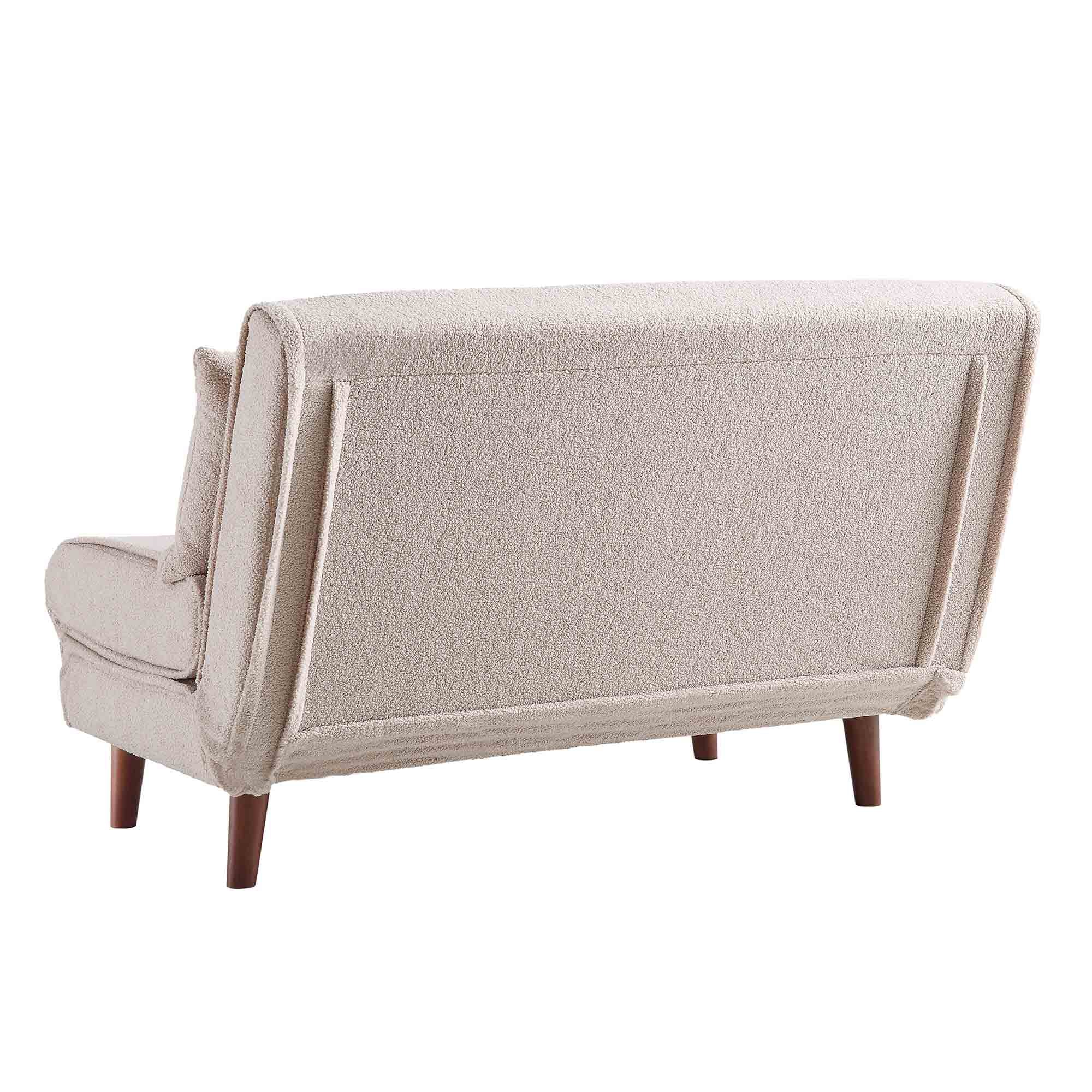 Algo Sofabed with Cushions in Taupe Teddy Fabric 2 Seater