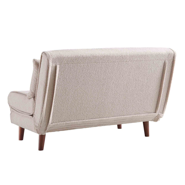 Algo Sofabed with Cushions in Taupe Teddy Fabric 2 Seater
