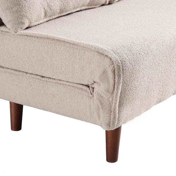 Algo Sofabed with Cushions in Taupe Teddy Fabric 2 Seater