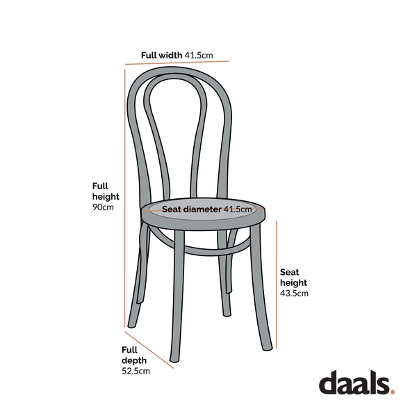 Camille Elm Wood and Rattan Bentwood Dining Chair, Black