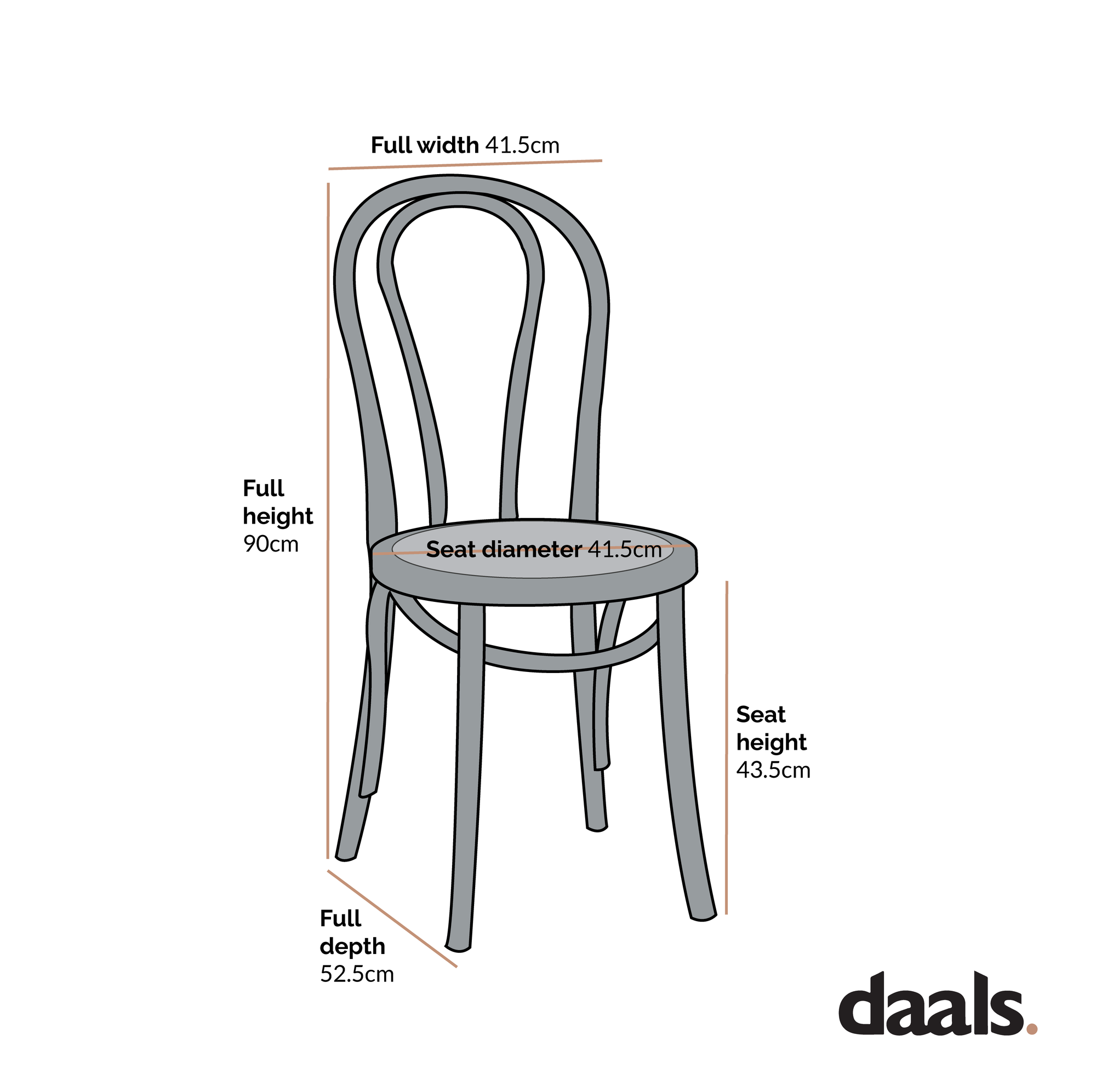 Camille Elm Wood and Rattan Bentwood Dining Chair, Distressed White