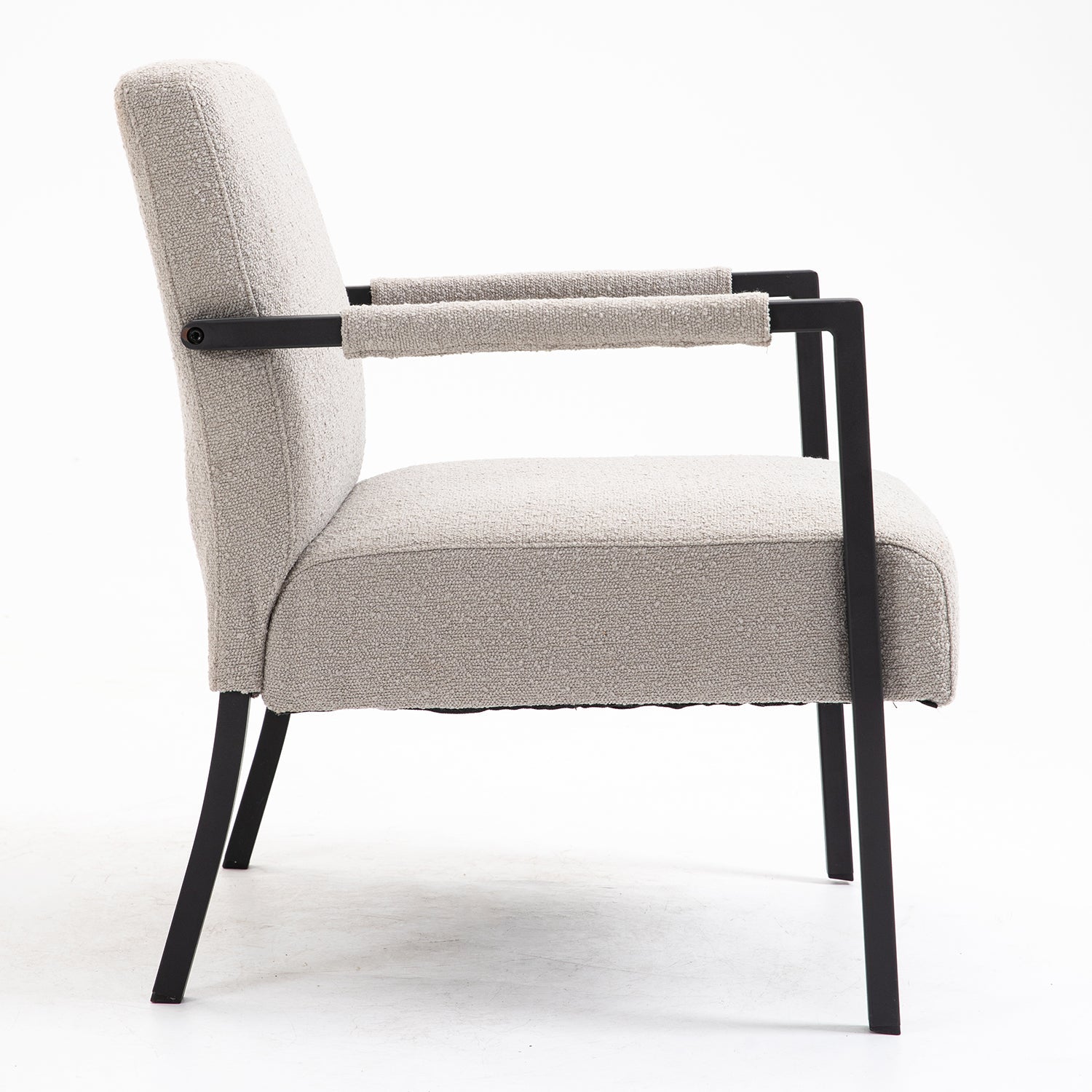 Hatton Steel Frame Boucle Accent Chair (Grey)