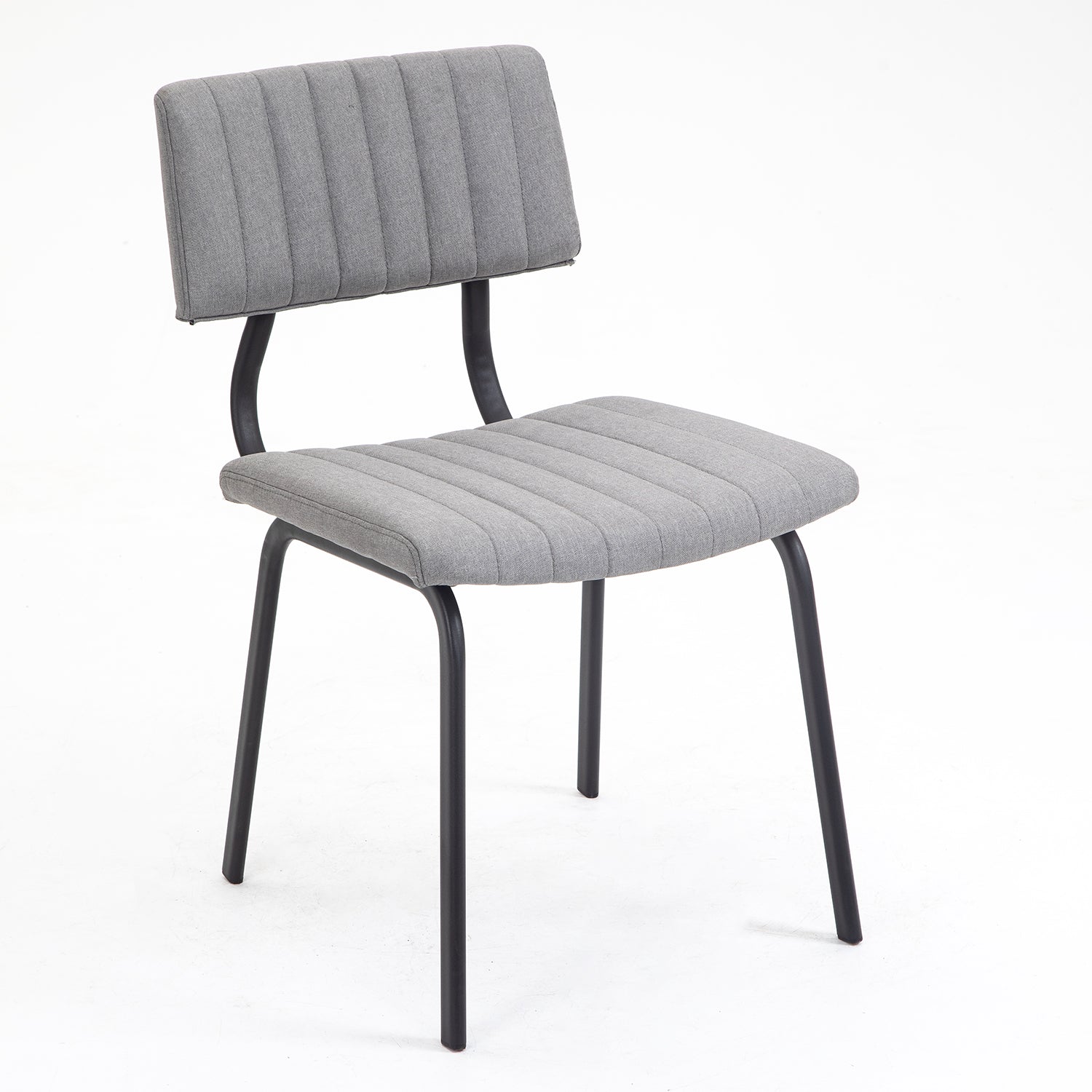 Charlecote Set of 2 Fluted Dining Chairs (Light Grey Linen)