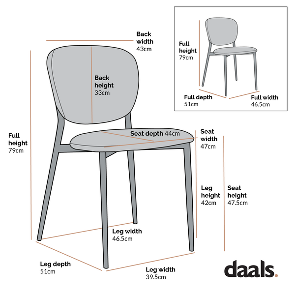 Kelmarsh Set of 2 Orange Velvet Upholstered Dining Chairs