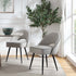 Oakley Set of 2 Grey Boucle Upholstered Dining Chairs with Piping