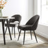 Oakley Set of 2 Dark Grey Velvet Upholstered Dining Chairs with Piping