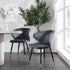 Langham Set of 2 Grey Velvet Upholstered Carver Dining Chairs