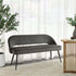 Oakley Dark Grey Velvet Upholstered 3 Seater Dining Bench with Contrast Piping