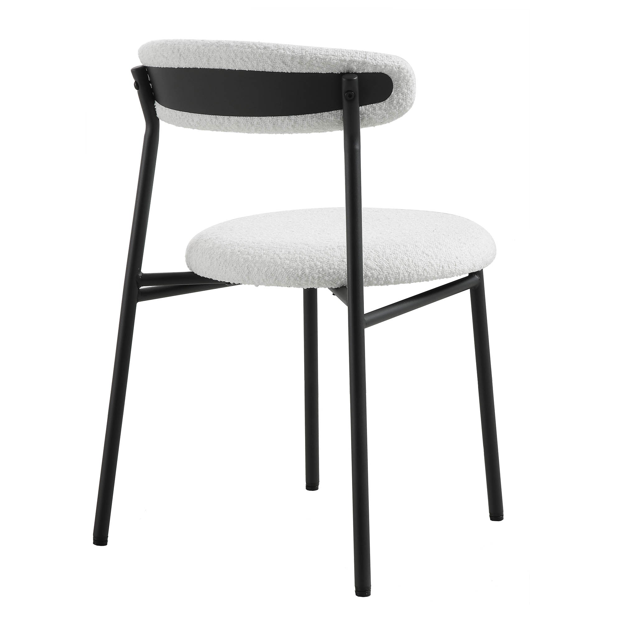 Donna Set of 2 White Boucle Dining Chairs
