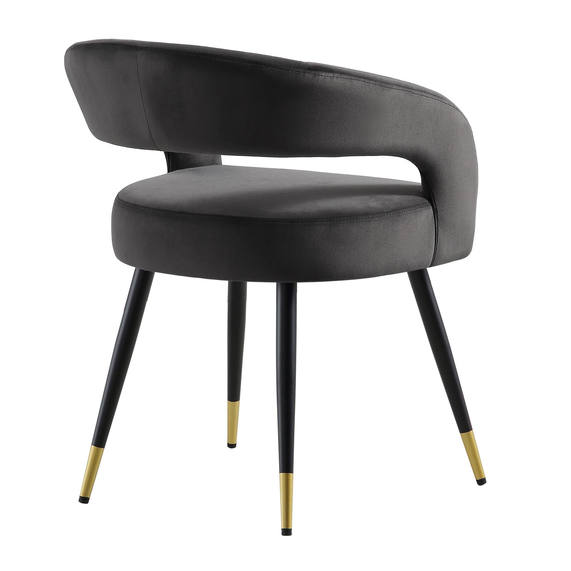 Laurel Wave Charcoal Velvet Set of 2 Dining Chairs