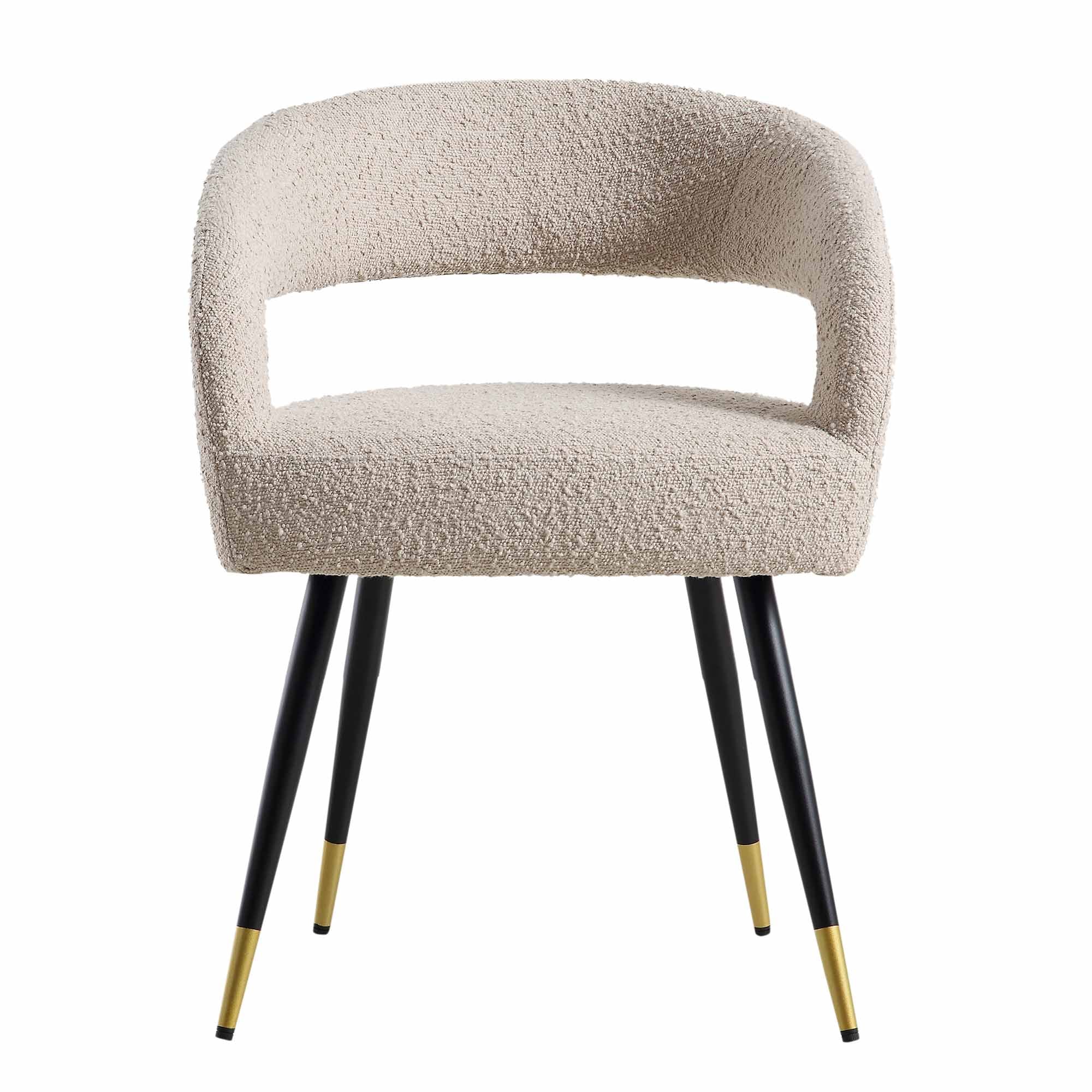 Laurel Wave Taupe Boucle Set of 2 Dining Chairs