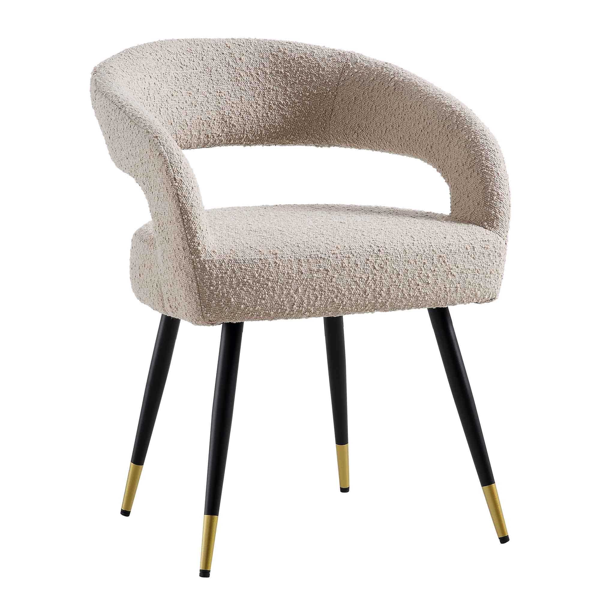 Laurel Wave Taupe Boucle Set of 2 Dining Chairs
